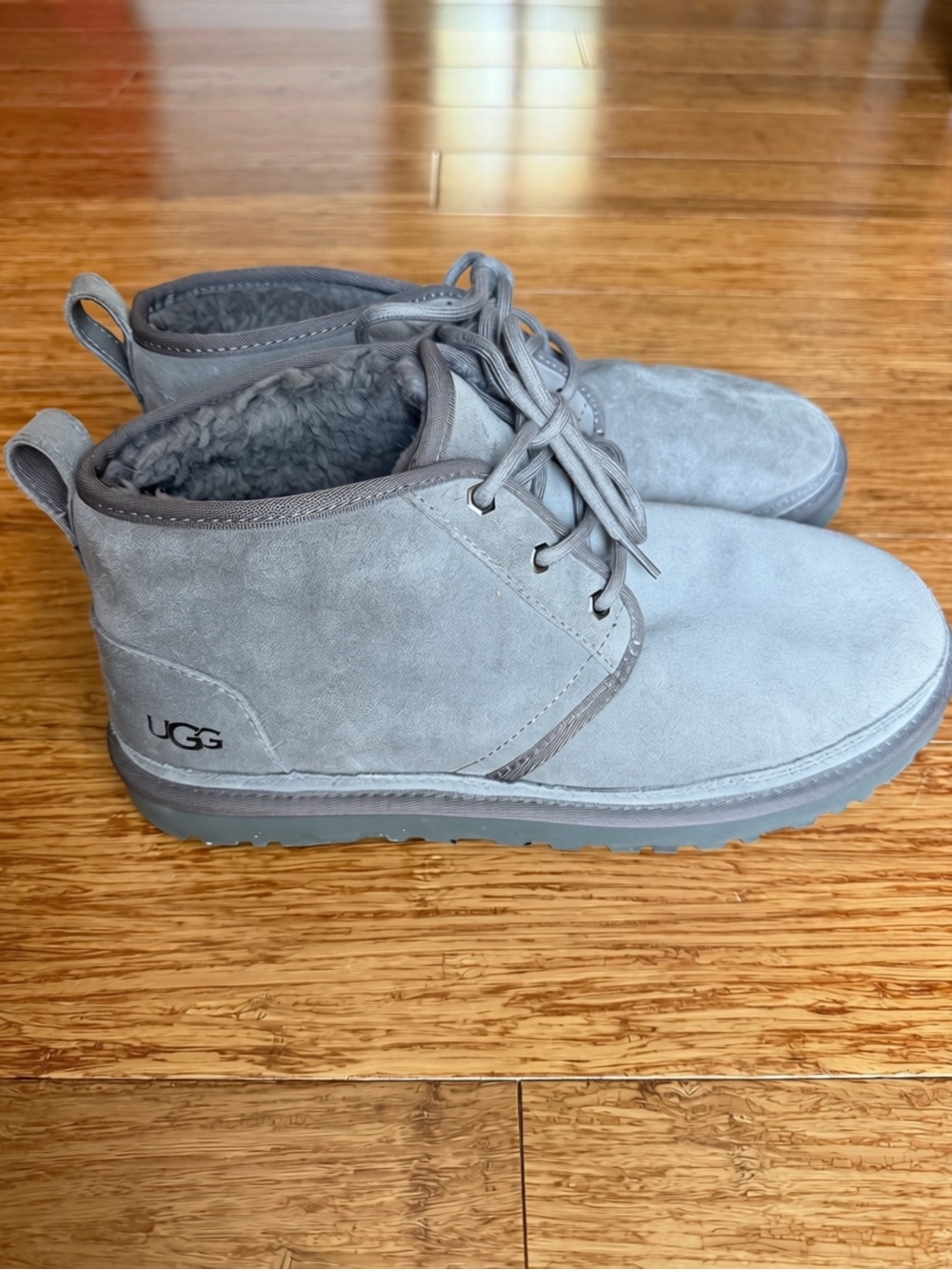 New! UGG Gray Suede Lace-Up Chukka Boots - Size 11